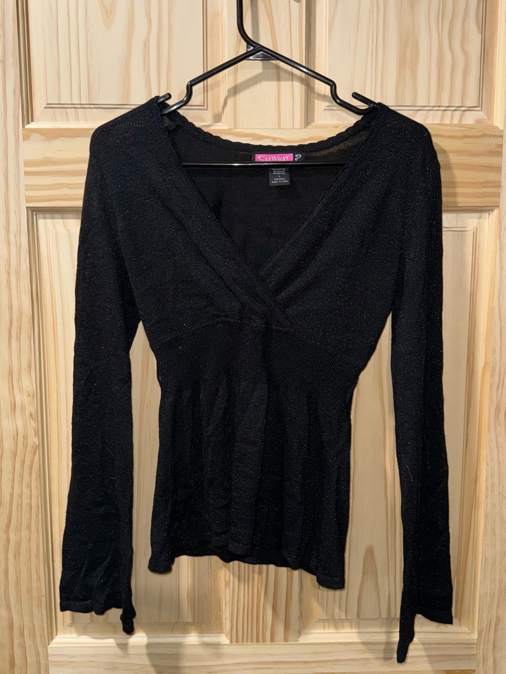 Black Long-Sleeve V-Neck